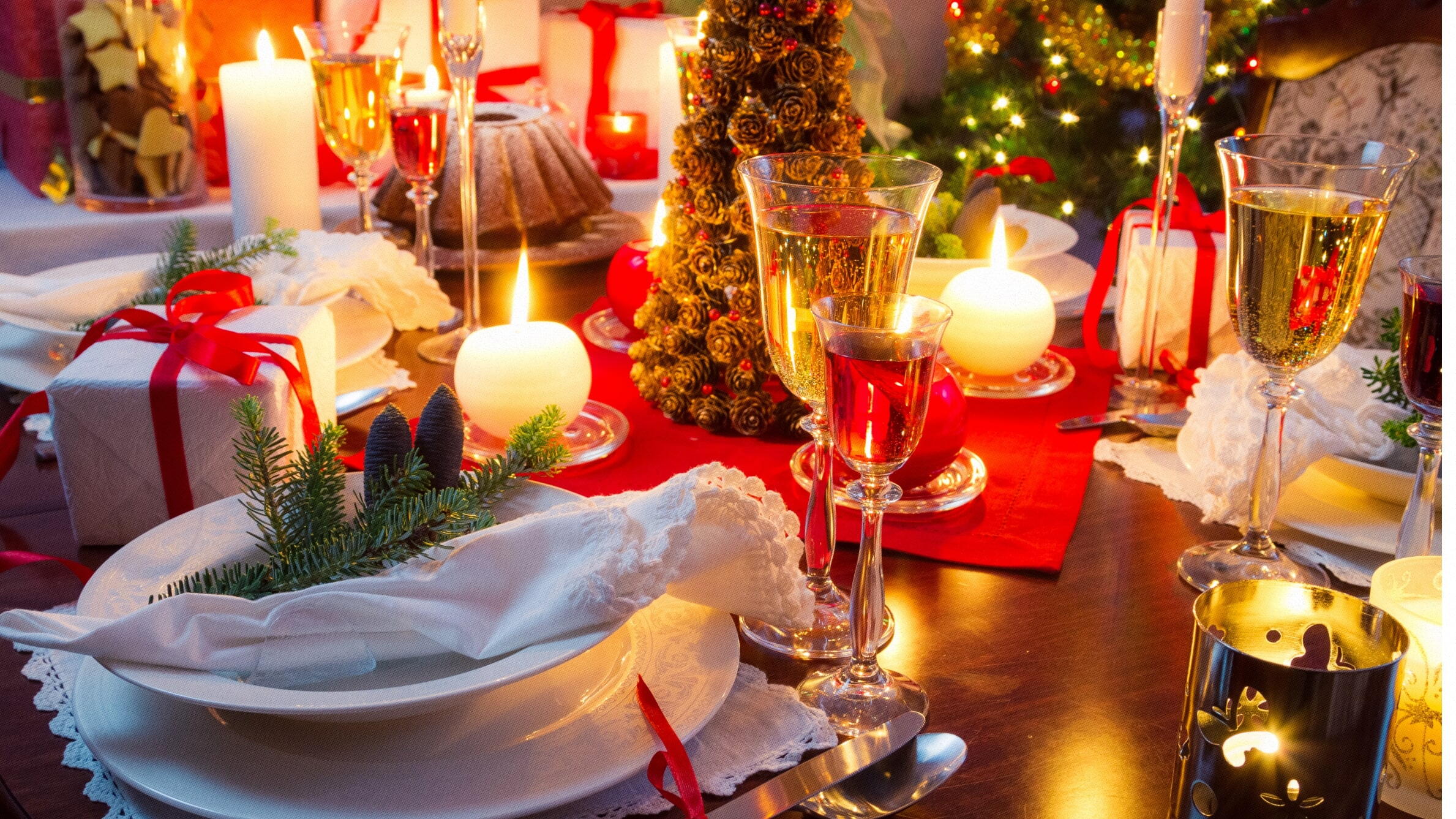 ideias de decoração de mesa de natal