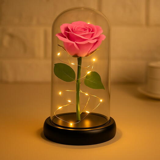 Rosa eterna cupula de vidro | Pink