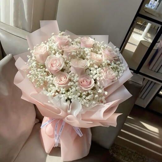 Buquê de 10 Rosas Cor-de-Rosa