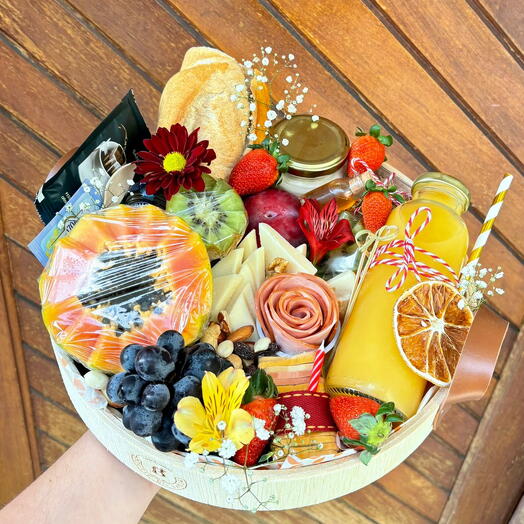 Cesta de Cafe da Manhã Fitness com Frutas