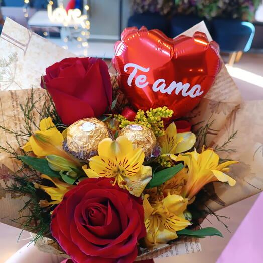 Buquê de Rosas com chocolate - Declaração Perfeita