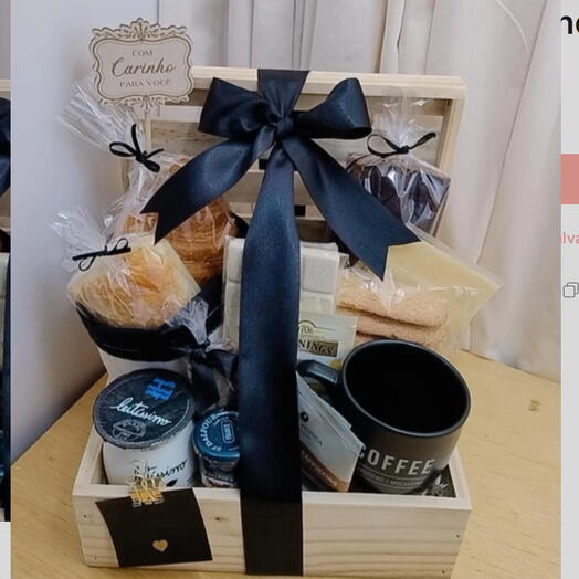 Cesta de Cafe da Manhã Luxo - Black Elegance