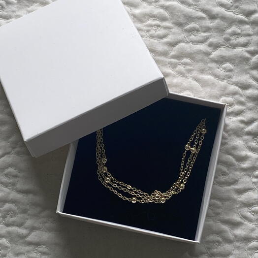 Colar Triplo Esferas Delicado Banhado a Ouro 18k