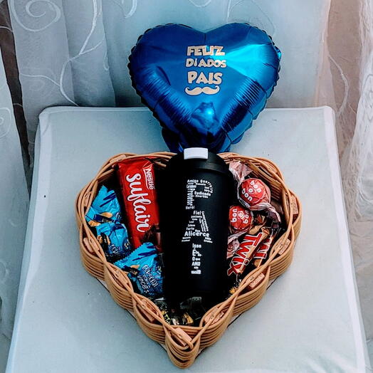 Cesta Coração Chocolates do Papai