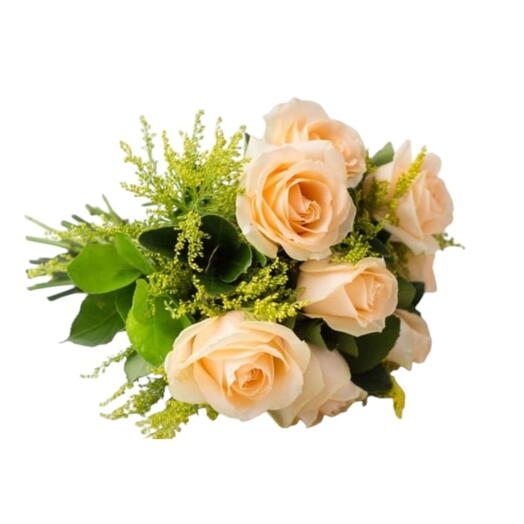 Buquê 8 Rosas Champagne