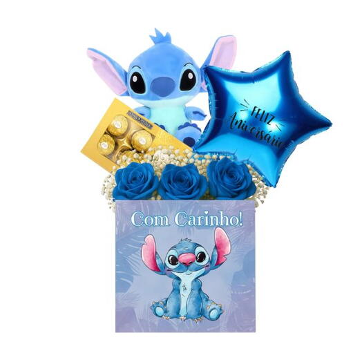 Cesta de Aniversario Stitch Feliz - Lilo   Stitch