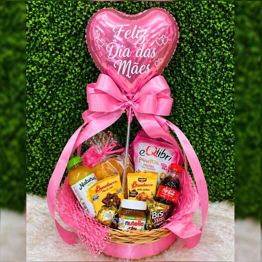 CESTA DIA DAS MÃES ROSA