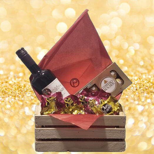 Cesta Vinho e Chocolates