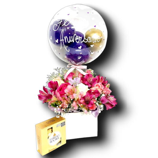 Box Bubble Strass Te Amo e Chocolate