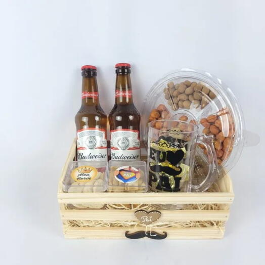 Caixote com Cerveja e Petiscos