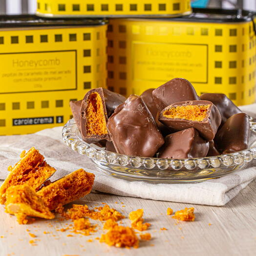 Pepitas de Ouro - Bombons de Honeycomb e Chocolate Belga (150g)