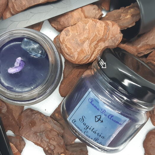 Sagitario Vela Aromatica Signo Cor Aroma Pedra Mini