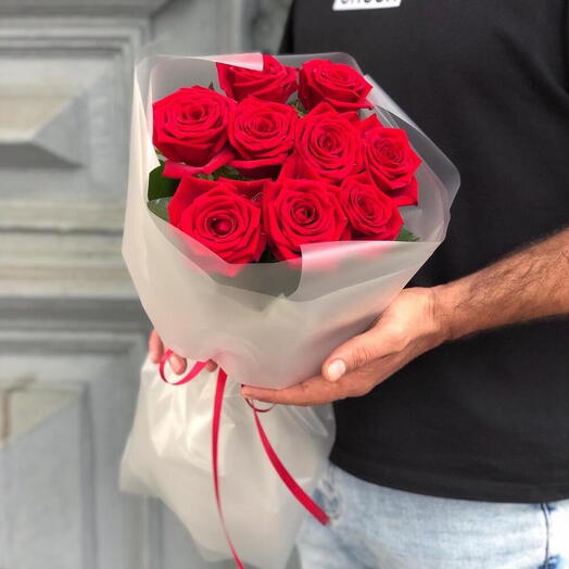 Buquê de nove Rosas vermelhas