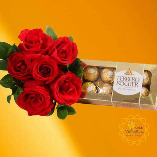 Combo Meu Coração - 6 Rosas com Ferrero
