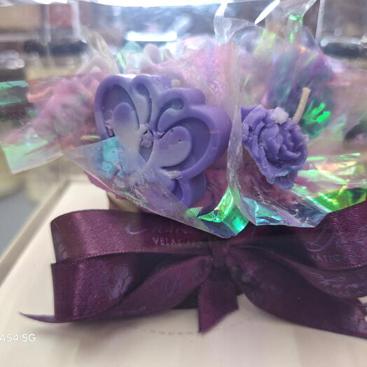 Mini Vaso com Velas Aromaticas Flores