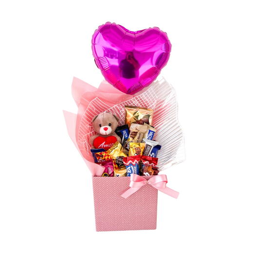 Cesta de Chocolate com Urso