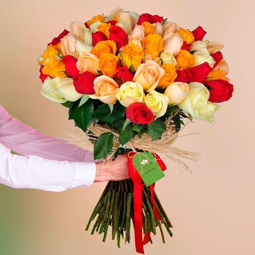 Buquê Supreme Colorido Premium 101 Rosas