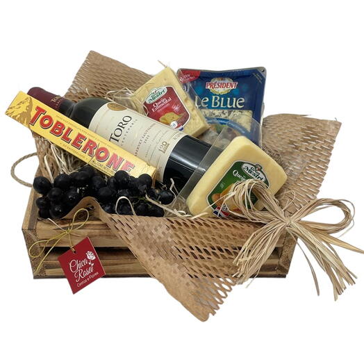 Cesta de Queijos e Vinho