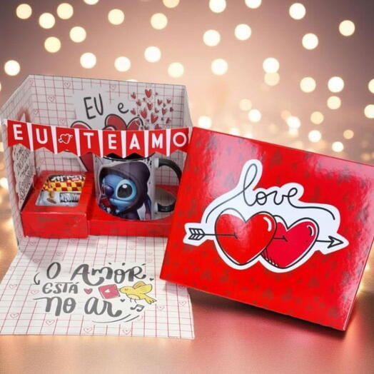 Presente Namorados na Caixa Surpresa "Eu te Amo" com Chocolates