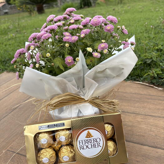 Vaso de flor com Ferrero Rocher