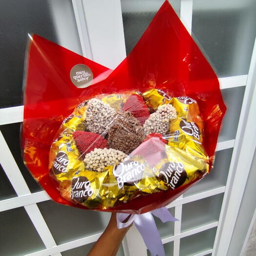 Dia das Mães - Buquê de Morangos e Bombons Sonho + kit