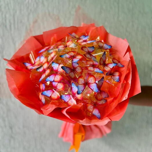 Buquê de Borboletas Laranja Com LED