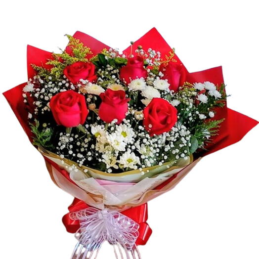 Buquê 6 Rosas Vermelhas