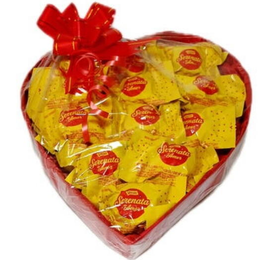 Coração c/12 Bombons Serenata de Amor