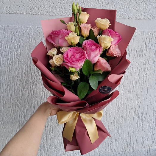 Buquê de Rosas e Lisianthus