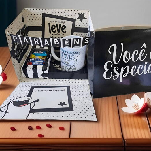 Presente Vovo na Caixa Surpresa "Você e Especial" com Chocolates e