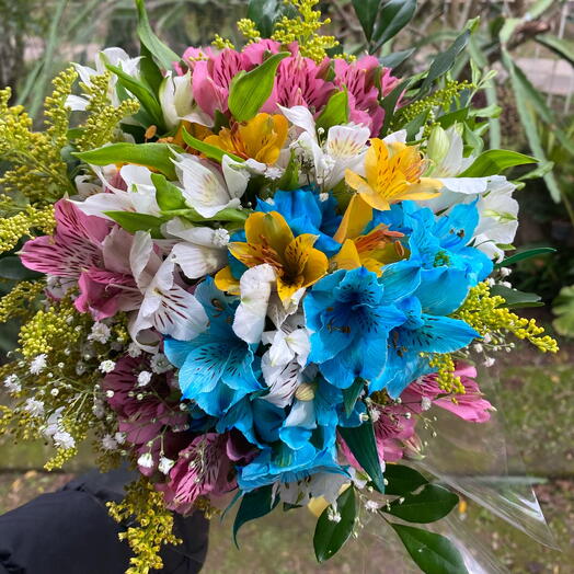 Buquê colorido de astromelias