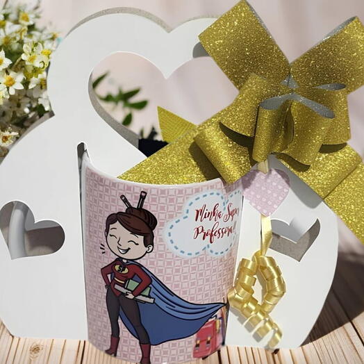 Caneca Minha Super Professora Com Chocolates -  Presente Dia Dos Professores