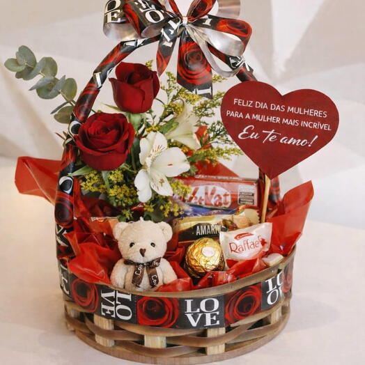 Dia da Mulher Cesta de Chocolate - Doce Inspiração