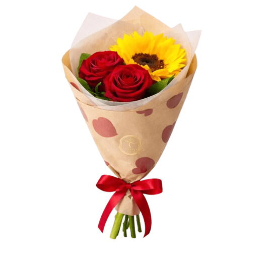 Buque de 1 Girassol e 2 Rosas