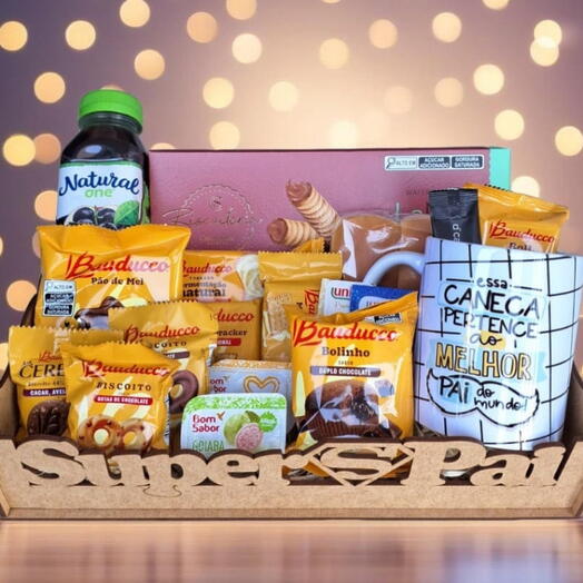 Cesta Pai Premium para um Super Pai com Caneca Personalizada Pai - Paizão