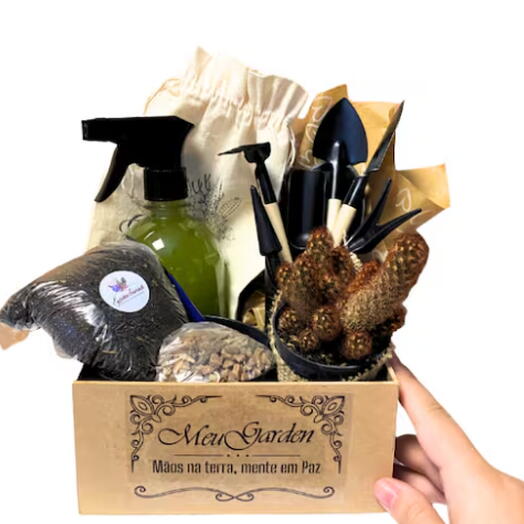 Box Presente Jardinagem Cultivar   Cuidar Premium
