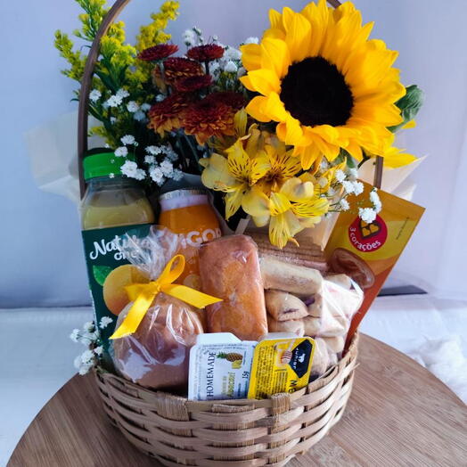 Cesta de Cafe da Manhã Girassol