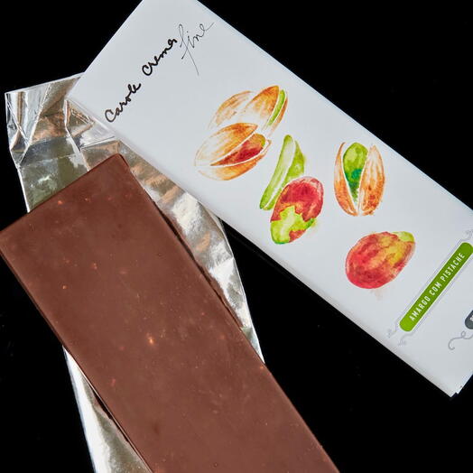Tablete de Chocolate Amargo com Pistache (80g)