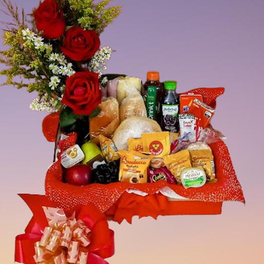 Cesta de Cafe com Flores Naturais