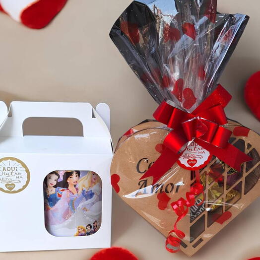 Kit Presente Dia das Crianças - Com Caneca e Coração Mdf " Com Amor "