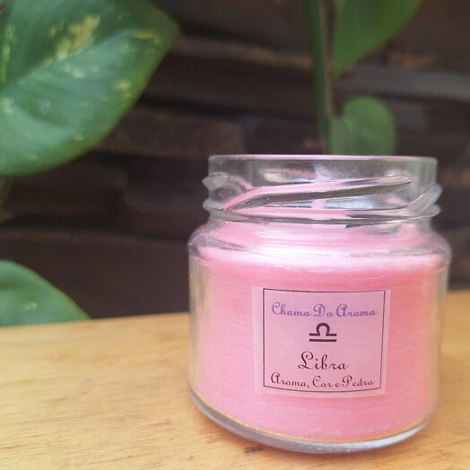 Libra  Vela Aromatica Signo Cor Aroma Pedra Classica