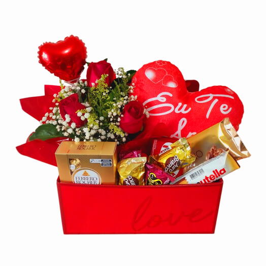 Cesta Flores e Chocolate
