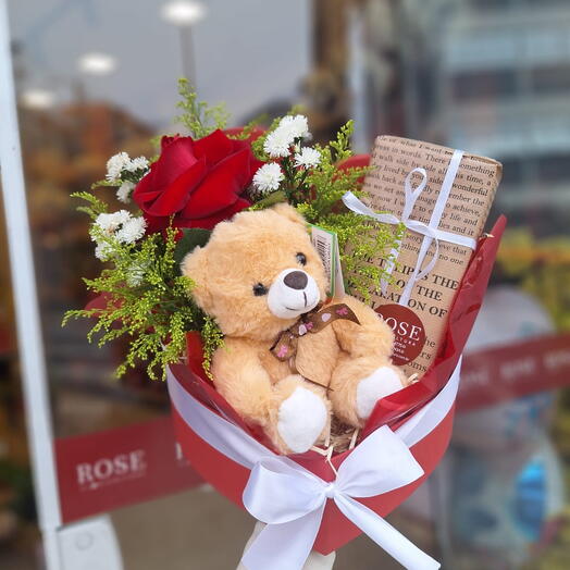 Cesta Box Coração C/ Arranjo