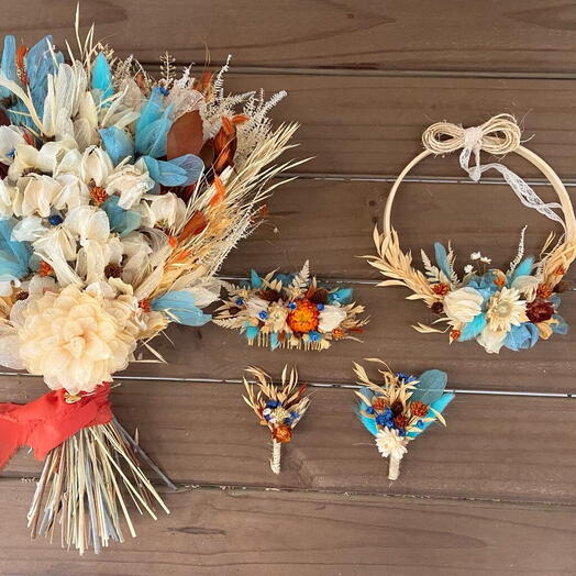 Kit noiva Azul e Terracota G