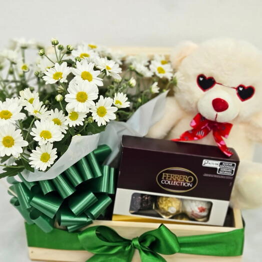 Cesta Urso + Margaridas