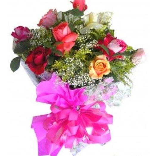 BUQUÊ DE ROSAS COLORIDO