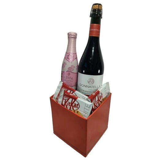 Cesta Frisante Lambrusco , Espumante e Chocolates