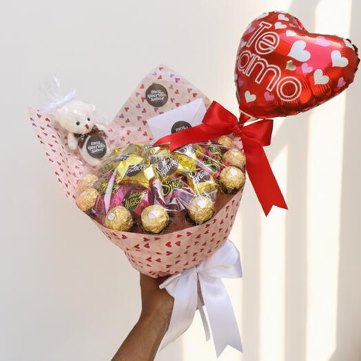 Dia das Mães - Buquê Ouro Branco, Sonho de Valsa e Ferrero Rocher Afeto + kit