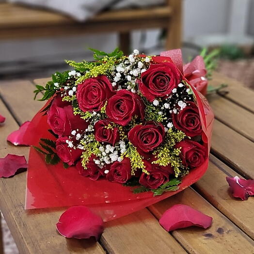 Buquê Tradicional 12 Rosas Vermelhas