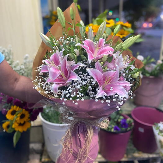 Buquê de Lirios Rosa